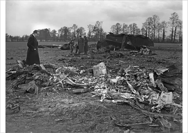The wreckage of Junkers Ju 88 3Z+AL Wk Nr 2170 of 3.  /  KG 77 which was shot down by F  /  Lt D
