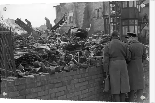 The remains of 281 and 283 Hales Lane, Smethwick after Heinkel He 111 1G+KM Wk Nr 1555 of