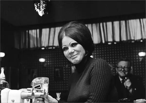 Barmaid at the The Dragonara, Hotel, Middlesbrough, 1974, Photocall