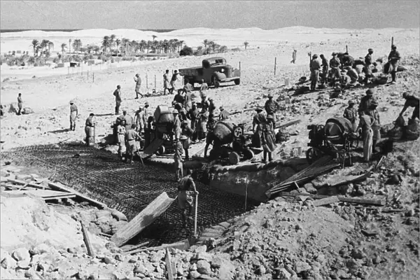British Army constructing gun emplacements near Alexandria, Egypt