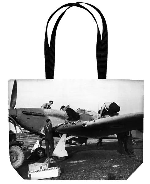 Ground maintenance of Hawker Hurricanes. Circa 1941