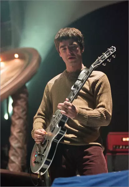 Noel Gallagher of Oasis performing at Newcastle Arena during their Be Here Now Tour