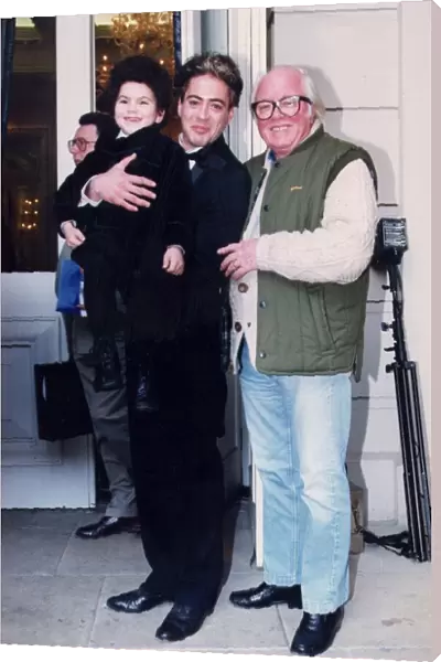 Richard Attenborough with Robert Downey Jnr during filming of Charlie Chaplin - February