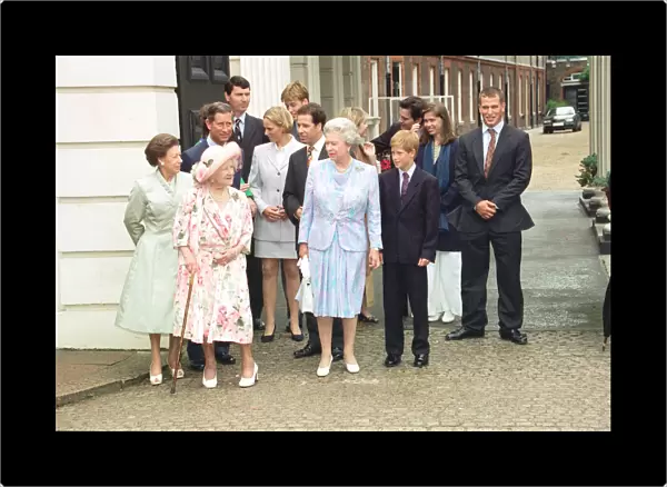 Queen Elizabeth The Queen Mother celebrates her 97th birthday with other members of