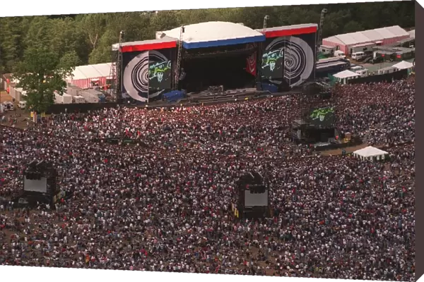 Oasis Pop Group perform at Knebworth to a crowd of 250, 000 people over two days it