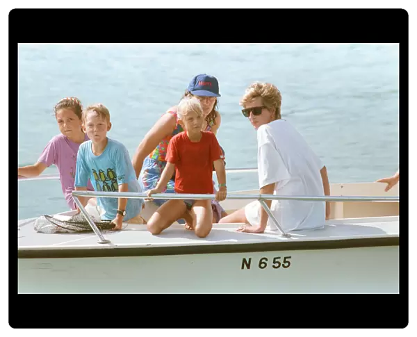 Diana, Princess of Wales on holiday in Nevis with friends. January 1993