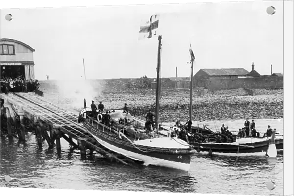 Launch and christening ceremony of the new motor lifeboat 'J W Archer'