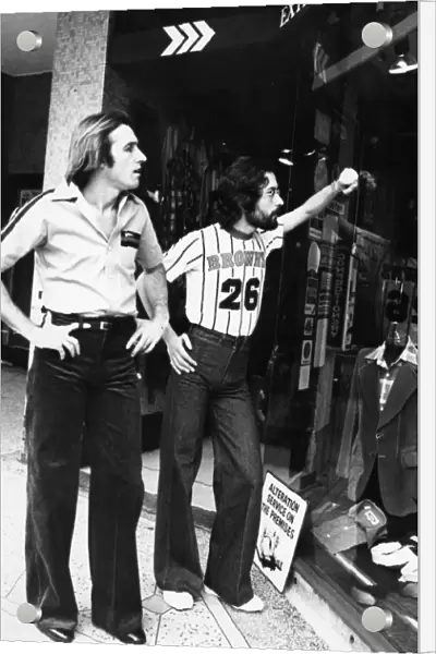 Mens Fashion, Cambridge, February 1977 with male models Jon