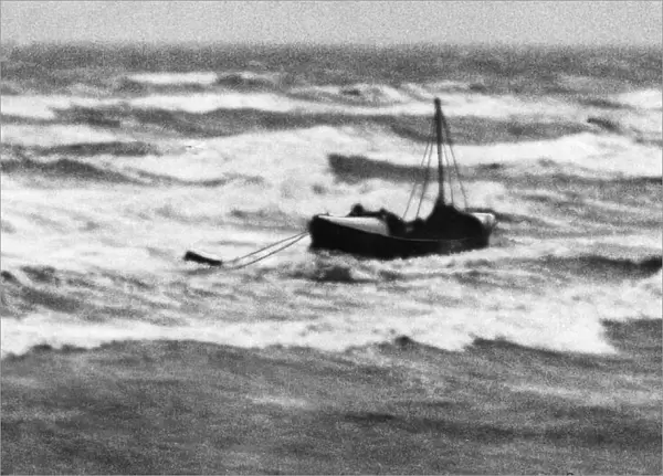 A Bridlington lifeboat assists a fishing vessel during a gale in the North Sea