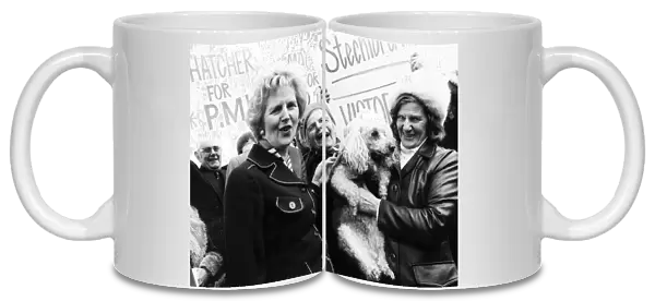 Margaret Thatcher during walkabout in Hatfield - April 1977