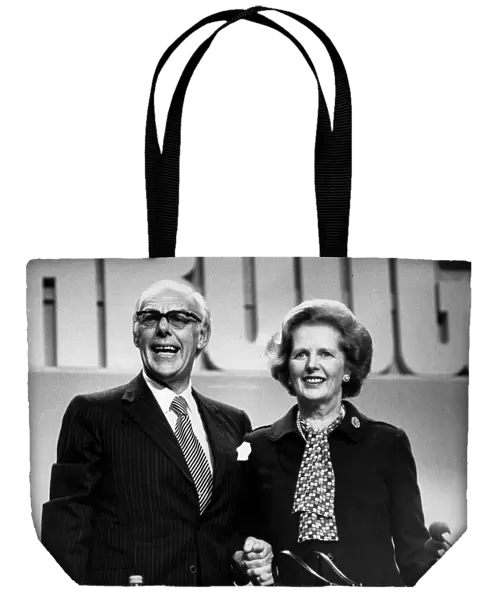 Margaret Thatcher and husband sir Denis at Tory party event - October 1984