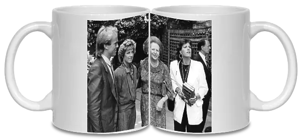 John Lloyd and Chris Evert with Margaret Thatcher and Carol Thatcher - June 1985