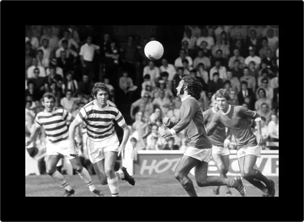 Reading v. Manchester United. Danger for Reading as George Best heads on a pass