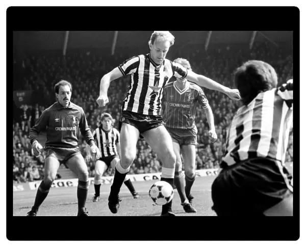 Liverpool v. Newcastle. April 1985 MF21-02-028 The final score was a Three one