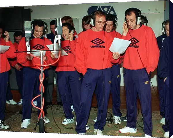 Scotland team recording Scottish football team singing the backing to Rod Stewart