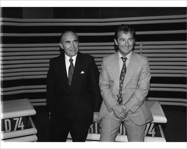 Sir Alf Ramsey former England manager June 1974 and Brian Clough at the ITV