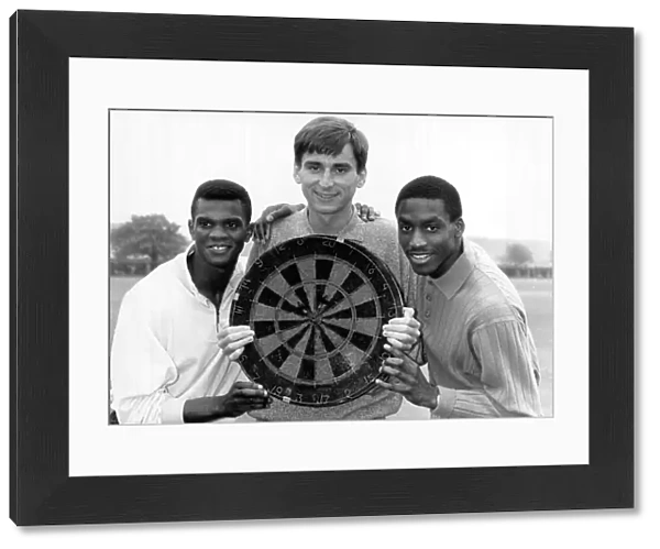 Gus Caesar Football Player of Arsenal - April 1988 with teammates Paul Davis (L