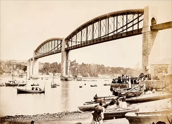 Photograph of the Royal Albert Bridge, c1870