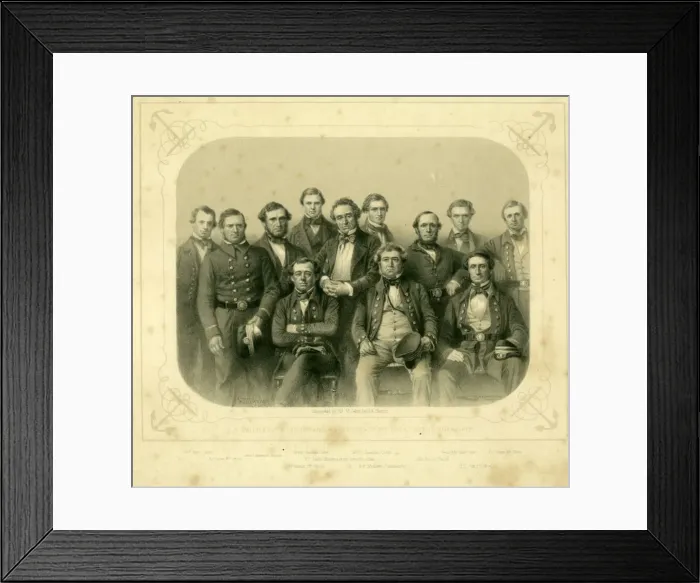 Framed Print : 1852 Print of Francis Pettit Smith and SS Great Britain Officers Framed Print : 1852 Print of Francis Pettit Smith and SS Great Britain Officers