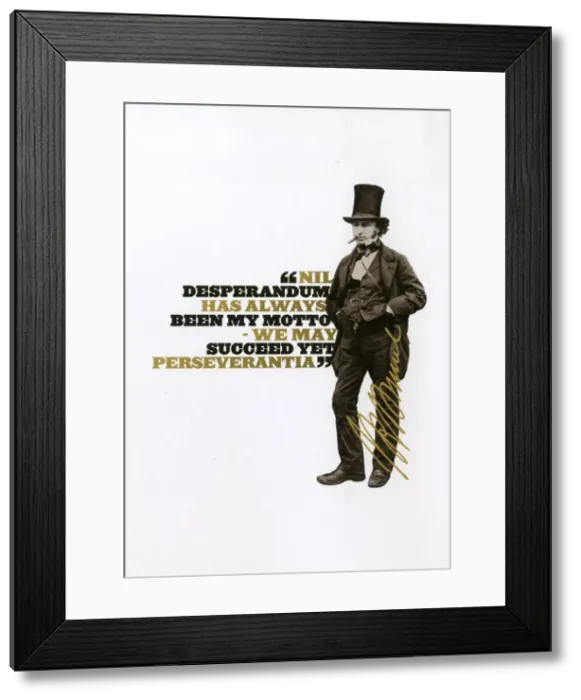 Framed Print : Print of Brunel with the motto Nil Desperandum Framed Print : Print of Brunel with the motto Nil Desperandum