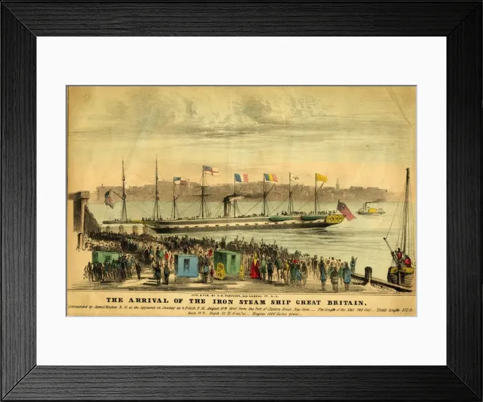 Framed Print : The Arrival of the Iron Steam Ship Great Britain Print, 1845 Framed Print : The Arrival of the Iron Steam Ship Great Britain Print, 1845