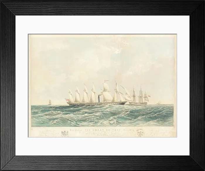 Framed Print : The SS Great Britain at Sea Print, 1845 Framed Print : The SS Great Britain at Sea Print, 1845