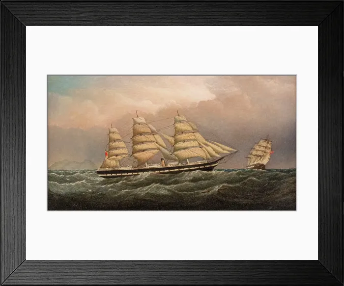 Framed Print : The SS Great Britain Print: A Starboard Profile Off St Helena Island