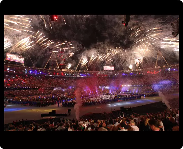 Olympic Stadium With Fireworks