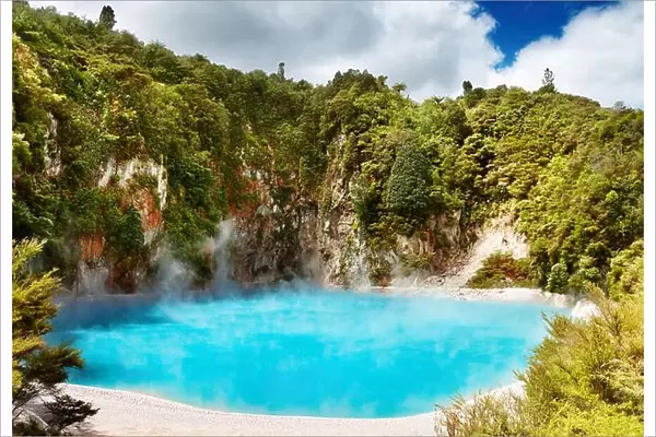 Inferno Crater Lake in Waimangu volcanic valley, New Zealand