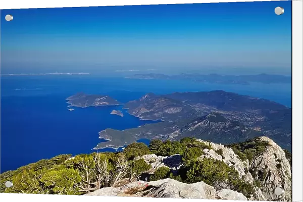 Oludeniz coast, Fethiye, Turkey, view from Babadag mountain, very popular place for paragliding