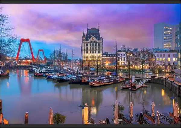 Rotterdam, Netherlands from Oude Haven Old Port at Twilight