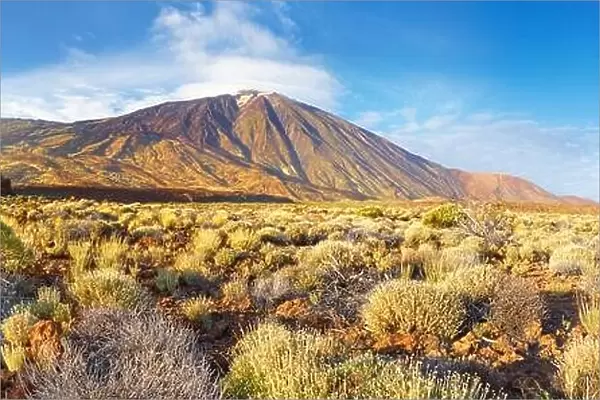 Tenerife - panoramic view of Mount Teide and Los Roques de Garcia, Teide National Park, Canary Islands, Spain