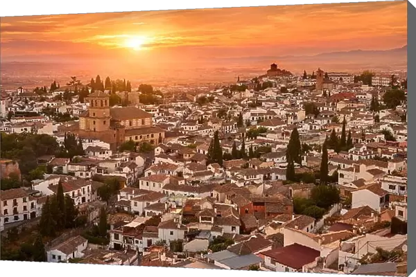 Sunset cityscape of Granada, Andalucia, Spain