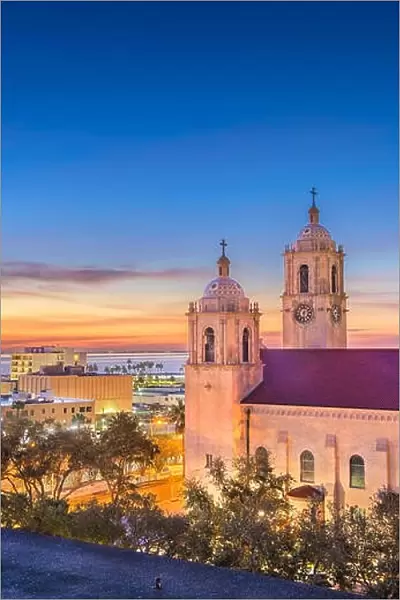 Corpus Christi, Texas, USA at Corpus Christi Cathedral in the early morning