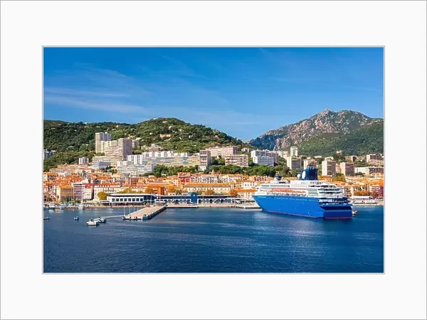 Ajaccio, Corsica, France coastal resorts skyline on the Mediterranean