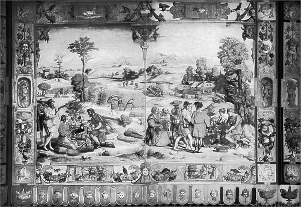 The months of the year, June and July of Bachiacca on cardboard, or Jan Roost Rost said John Roost (-1564), Galleria degli Uffizi, Florence