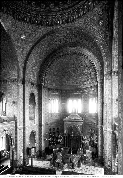 Interior of the Great Synagogue of Florence or Tempio Maggiore