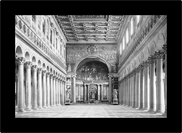 Inside the Basilica of San Paolo Fuori Le Mura in Rome