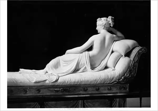 Portrait of Pauline Bonaparte as Venus Victrix, back, white marble, Antonio Canova (1757-1822), Galleria Borghese, Rome