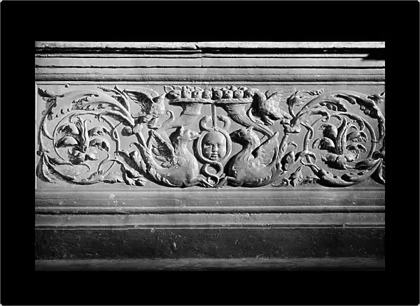Frieze at bas-relief in the former Chapel of the Church of St.Martin in Bologna, work by Bernardino from Bologna