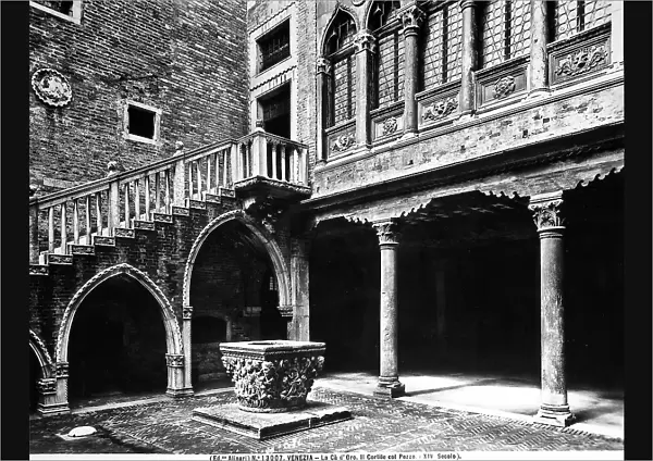 The Courtyard, with the well curb of Bartolomeo Bon, in the Ca d'Oro, Venice