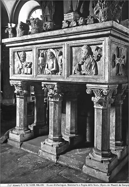 Sepulchral monument of the Queen of the Scala, work of Bonino da Campione in the Civic Collection of Antique Art of the Sforzesco Castle, Milan