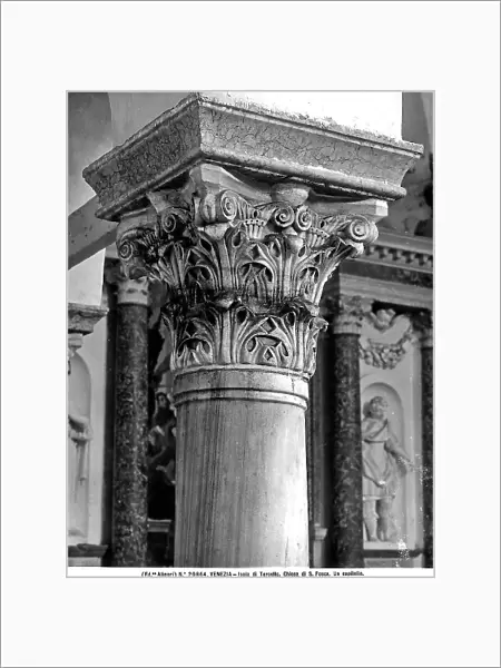 Detail of a sculpted capital in the Church of Santa Fosca, Torcello