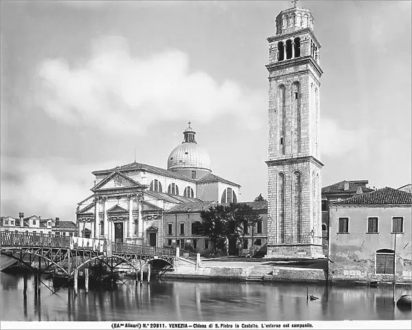 The bell tower and church of San Pietro in Castello, in Venice