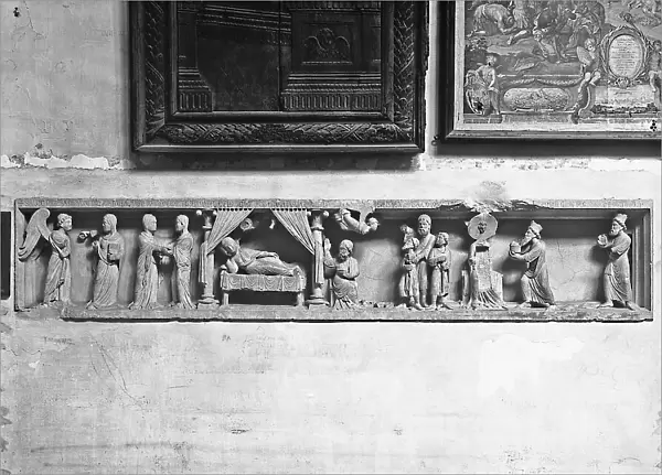 Remains of an architrave with reliefs depicting episodes from the Life of the Virgin and Christ, in the Church of Santa Giustina, Padua