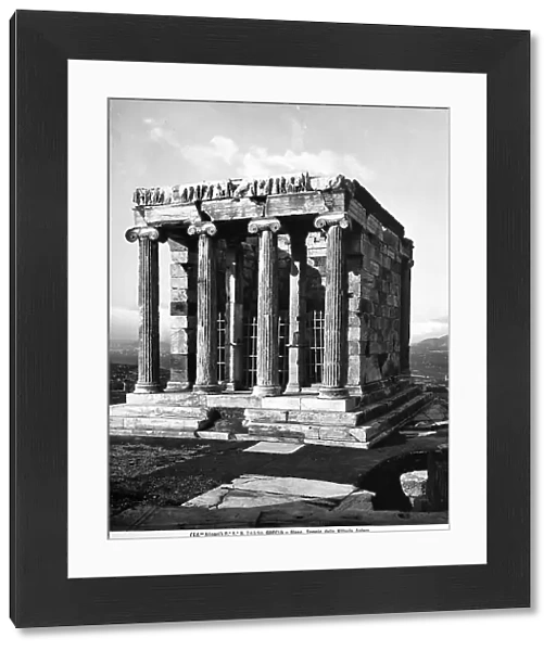 The image shows the temple dedicated to Victory Aptera located in the Acropolis of Athens