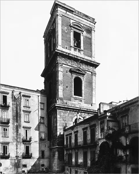 The bell tower of the church in the convent of Santa Chiara, Naples