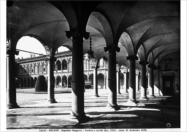 The courtyard of the former Ospedale Maggiore in Milan; today it houses the State University
