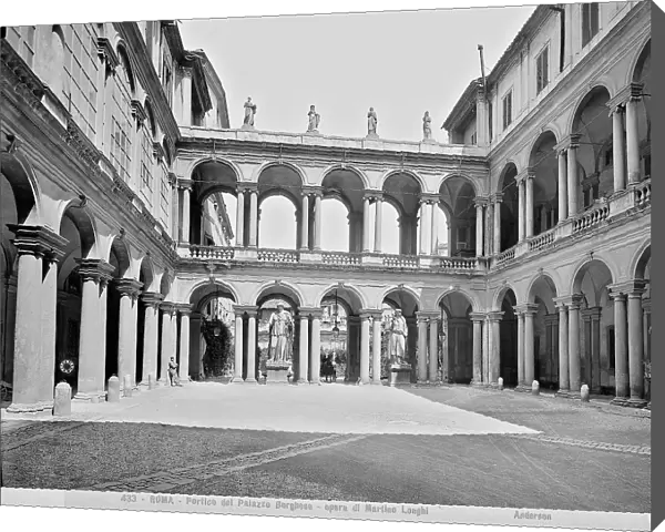 View of tje courtyard of Palazzo Borghese, Rome