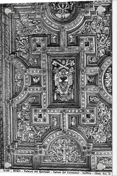 Ceiling of the Sala Regia or Salone dei Corazzieri, decorated by Giovanni Lanfranco and Agostino Tassi, in the Quirinal Palace, Rome